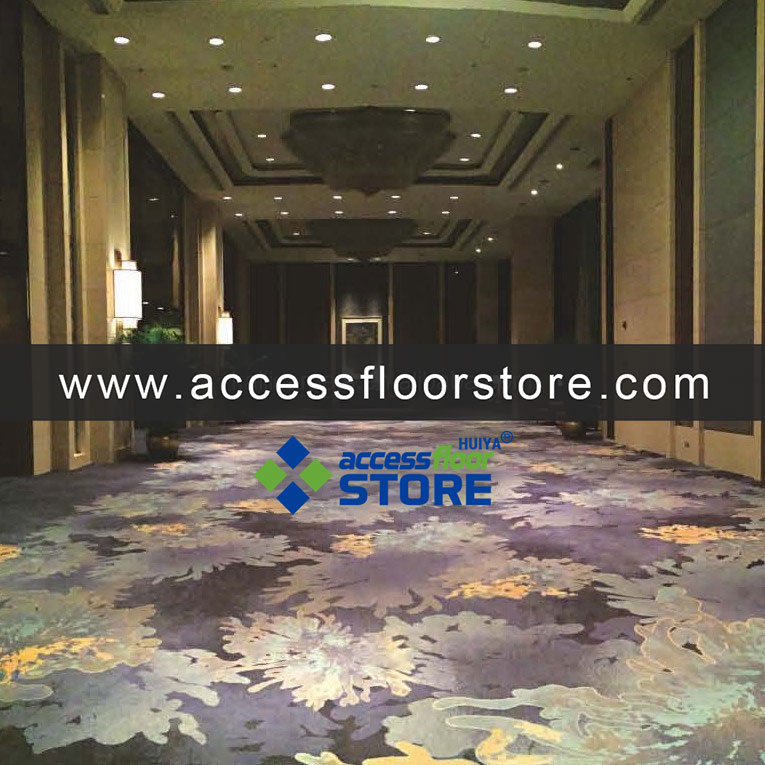 Nylon Printed Purple Hotel Carpet Modern Wall To Wall Carpet