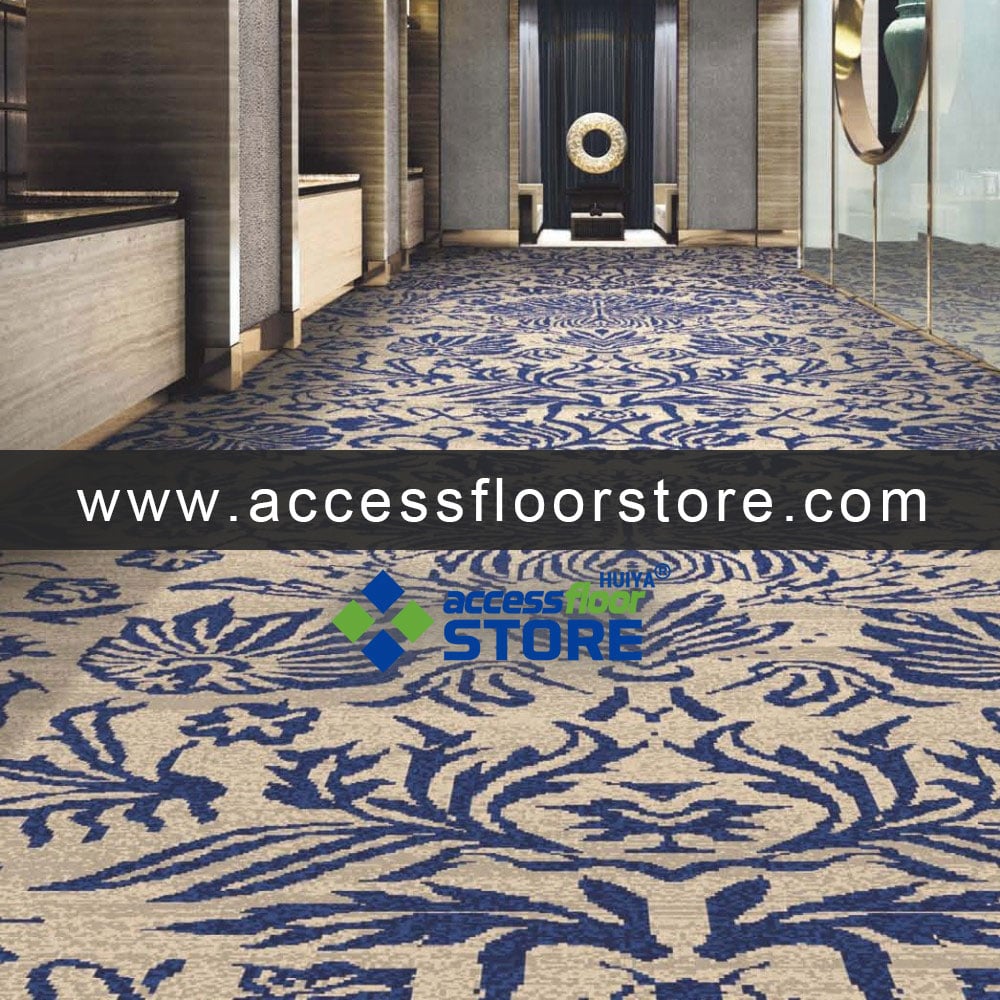 Nylon Printed Purple Hotel Carpet Modern Wall To Wall Carpet