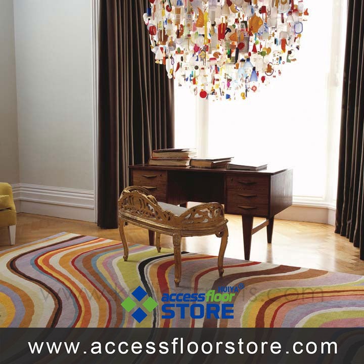 Abstract Living Room White Handmade Carpet Bape Viscose Carpet