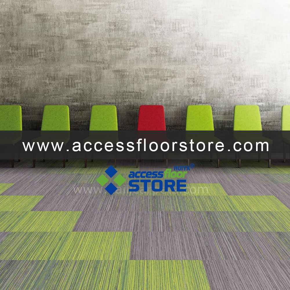 Stocks Fireproof Black and Grey Nylon Plain Carpet Tiles 25x100cm for Office Use New Design Guangzhou Carpet Tiles