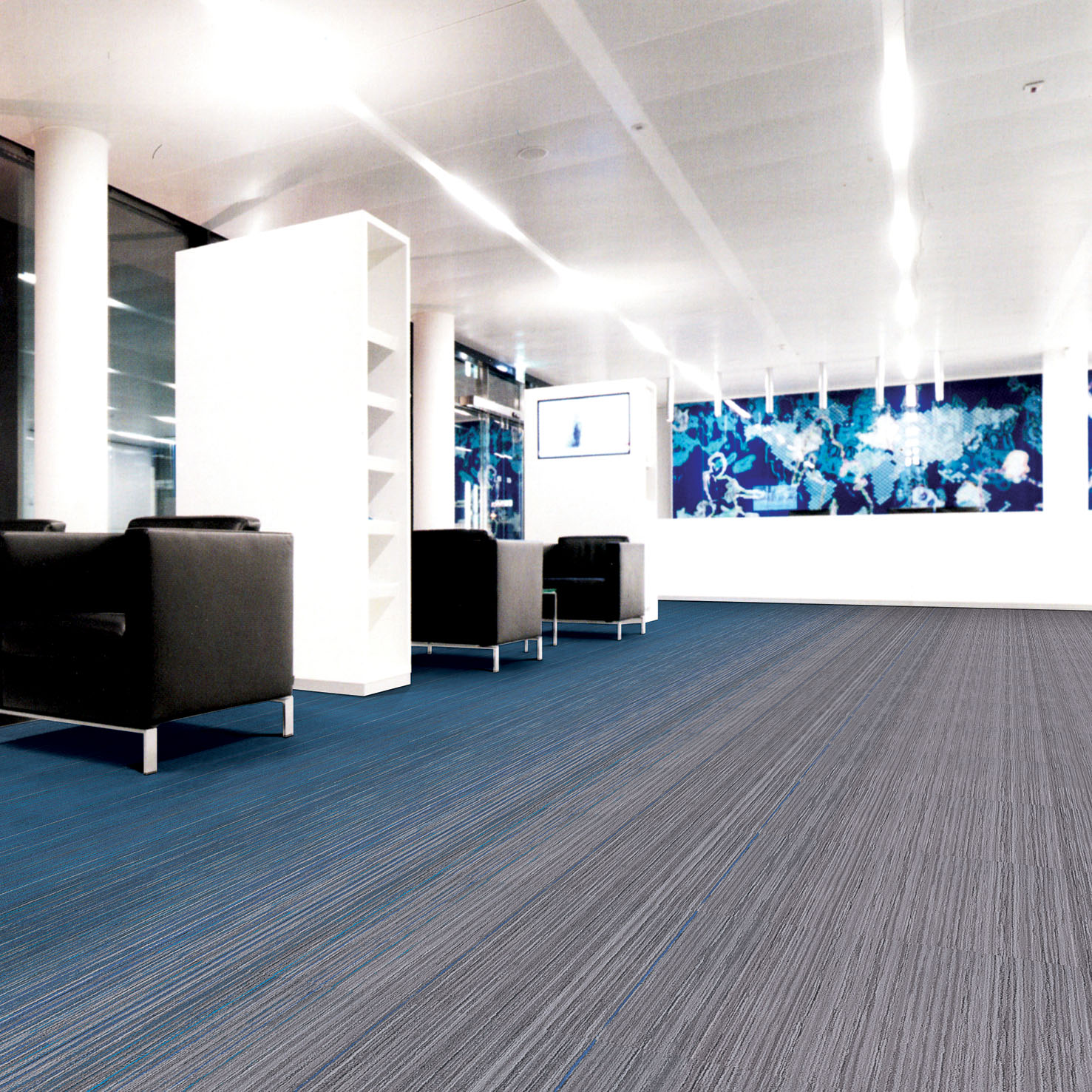 High Quality Voxfloor Carpet Tiles Interface CTTN Tile Carpet Wholesale Auditorium Public Office Blue Carpet Tile
