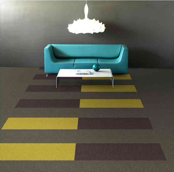 Soundproof Fire Retardant Floor Carpet Tiles 100x100 cm Self Joining Carpet Tiles