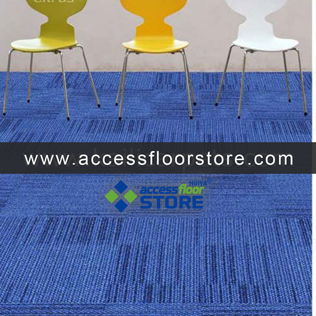 Printed Floor Carpet Tile 50x50 Blue Colour With Bitumen Backing