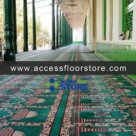 wholesale mosque carpet prayer carpet rug green color mosque carpet prayer rug