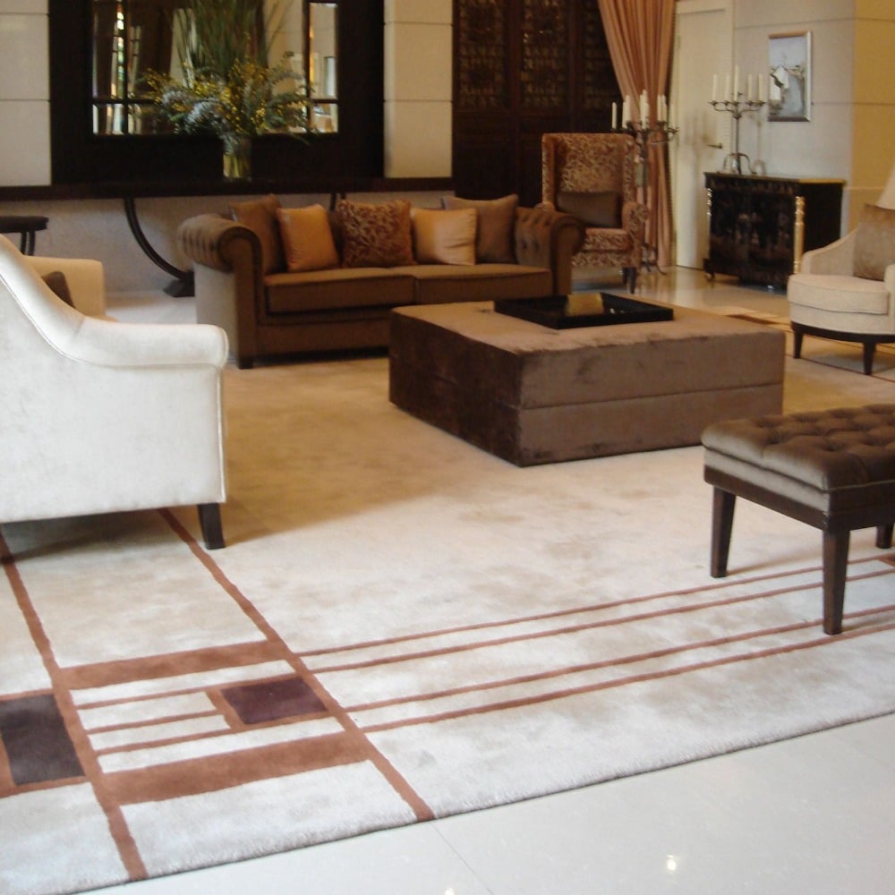 100%Silk Living Room Rug Modern Carpet Rug Abstract Tufting Handmade Carpets And Rugs