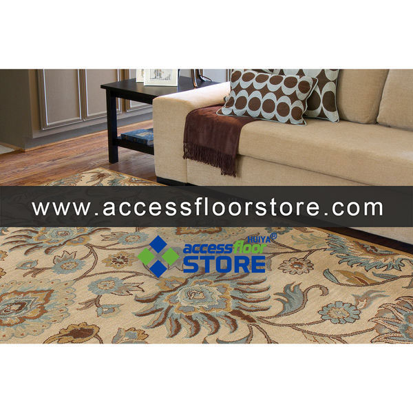Decorative Lvory Floral 100%NZ Wool Hand Tufted Carpets Wholesale Living Room Modern Custom Blue Large Area Rug
