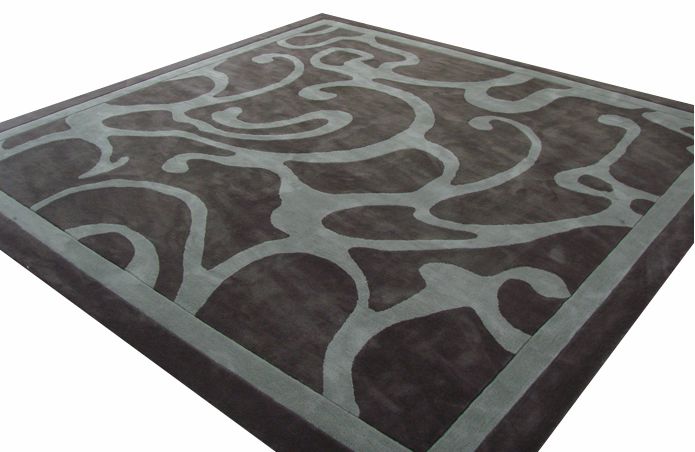 Quality  Hand Tufted Wool Rugs Direct Grey Handmade  Carpet Wool Bamboo Silk Rugs