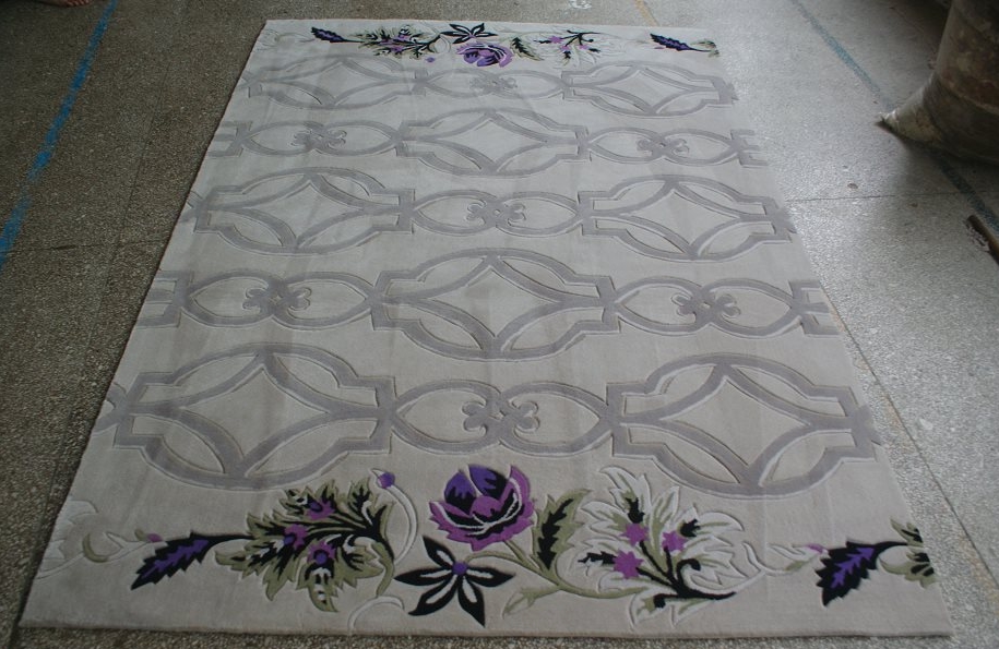 Quality Hand Tufted Wool Rugs Direct Grey Handmade Carpet Wool Bamboo Silk Rugs