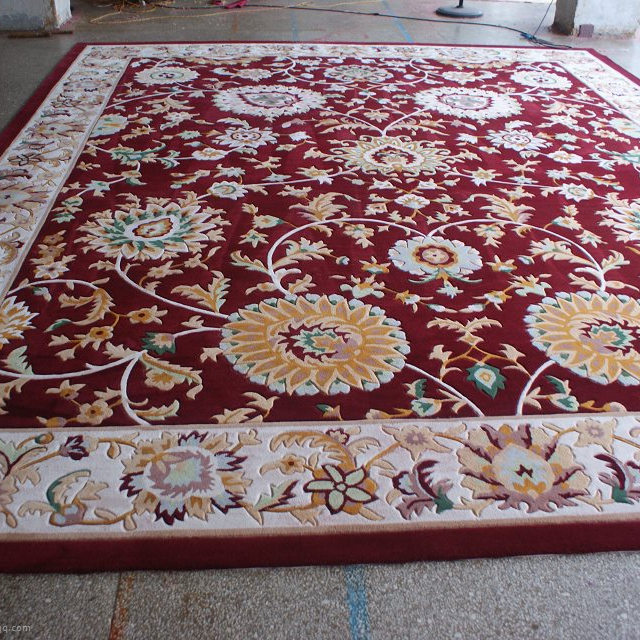 Gunagzhou Commerical Rug Cotton Rug Cloth Hand Tufted Thick Rug Wool Carpets