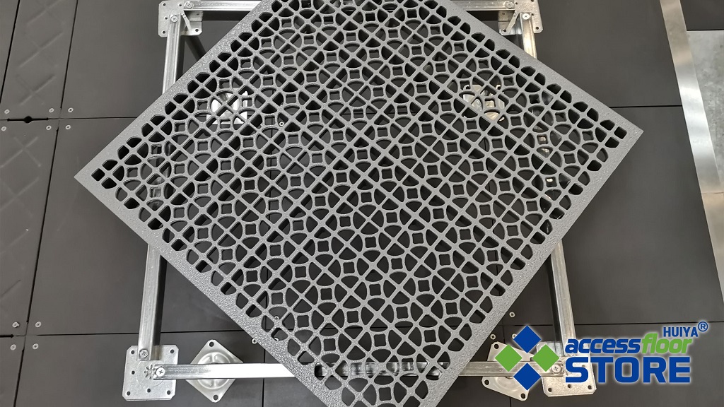 Aluminum 55% Perforated Raised Floor Tiles - Huiya Access Floor System